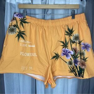 Athletic Orange and Purple Shorts with Elastic Waistband